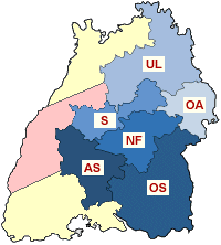 die Bezirke im SVW Karte